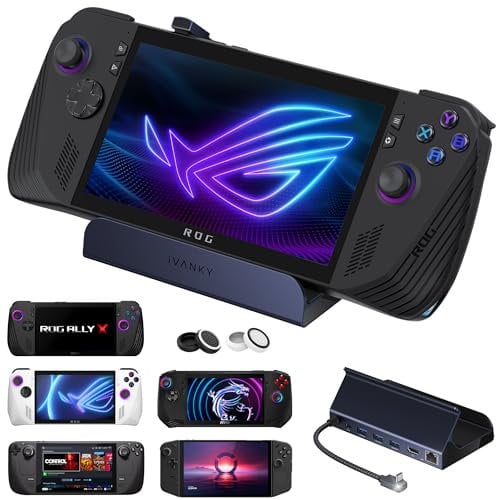 iVANKY 8-in-1 Docking Station for Valve Steam Deck OLED/ASUS ROG Ally X/Lenovo Legion Go/MSI Claw, ROG Alloy/Stream Deck Dock Hub with HDMI 4K@144Hz, Gigabit Ethernet, 3*USB-A 3.0, 100W USB-C Charge