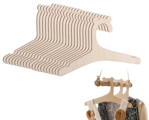 PZJFH 20 Stück Baby kleiderbügel, Kinderkleiderbügel Holz, Baby kleiderbügel Holz rutschfest Aufbewahrung DIY für Kinder Kleidung, Babykleidung und Kinder