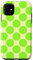 iPhone 11 Polka Dot Lime Light Green and White Case
