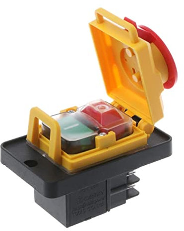 JRBJWYVV KJD12 250V 4-Pin Start Stop No Volt Release Interruptor de botón pulsador NVR Común for máquinas de carpintería y metalurgia