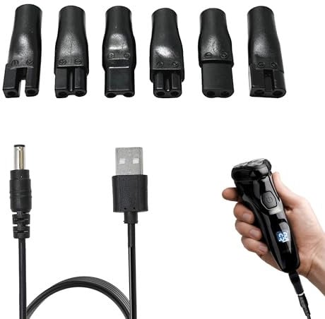 MEKEET 7PCS Shaver Charger Cable Kits Electric Beard Trimmer Charger for Philips Shaver Charger Cable for Philips Power Adapter Cord Replacement for Men Shaver Charger Cable Kit Bathroom and Toilet