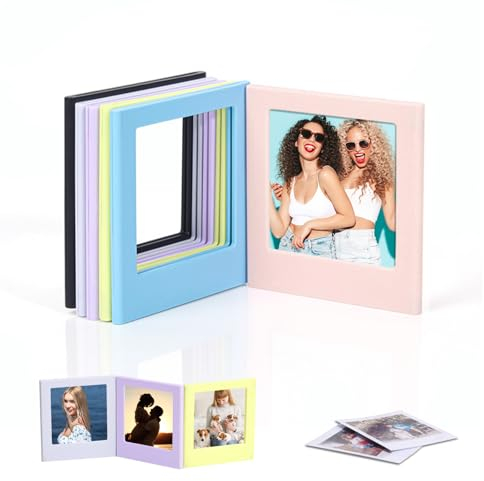 posionks 6 Pièces Mini Cadre Photo MagnéTique Porte Photo Magnetique Coloré Mini Cadre Photo Photo Magnetique pour Photos Diy Salon RéFrigéRateur Chambre Bureau 8.8 * 8.3 * 0.6Cm 6 Couleurs