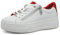 Tamaris Comfort Damen Plateau Sneaker mit Reißverschluss Low Top, Weiß (White/Red), 36 EU