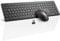 Tastatur Maus Set Kabellos, SABLUTE 2,4GHz UltraDünn Leise Kabellose Tastatur und Maus, Ergonomisch Funktastatur in Voller Größe mit 19 Sondertasten und einen Nummernblock, für PC, Laptop, Windows