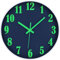 Warminn Wanduhr Leuchtend Ohne Tickgeräusche Lautlos 30cm Quarz Modern Groß Batterie Betriebene Wanduhr Einfach zu Lesen für Zimmer Zuhause KüChe Schlafzimmer Büro Schule (Blau)