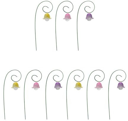 Otzoan Set mit 9 Stück Maiglöckchen Gartenpfähle, künstliche Glockenblumen Gartenstecker, Maiglöckchen Blumenstecker für Garten, Terrasse, Rasen, Blumenbeet