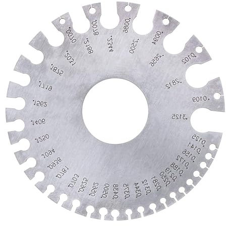 Round Wire Gauge, Stainless Steel Wire Thickness Measurer Tester Ruler Diameter Tool - Metric/Imperial
