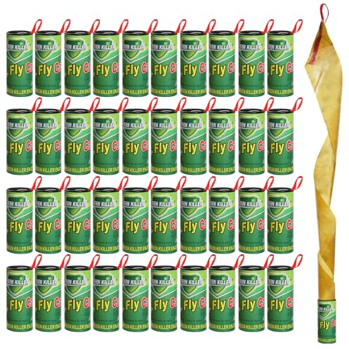 GeeRic 40 Piezas Atrapa Moscas Adhesivo Trampa Moscas Juego de Moscas de Frutas pegajosas para Interiores y Exteriores Cebo para Moscas de Frutas, Mosquitos, Insectos, plagas, Mosquitos(Verde)