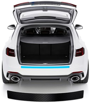 Ladekantenschutz Stoßstangenschutz Kohlefaser Aufkleber für Ford Mondeo V mk5 Kombi ab 2014 Auto Einstiegsleisten Schutzfolie AntiKratz, Black
