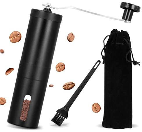 Strixorn Molinillo De Café, Molinillo De Café Manual con Nivel De Molienda Ajustable, Manual De Acero Inoxidable, Molinillo De Café con Molinillo CóNico De Ajuste Continuo para Café Y Espresso