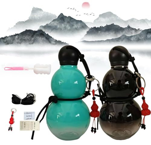 Bouteille D'eau En Forme De Gourde, Bouteille D'eau De Sport De 800 Ml, Bouteille D'eau De Voyage Pour Salle De Sport, Design De Gourde D'inspiration Rétro Chinoise(2pcs-d)