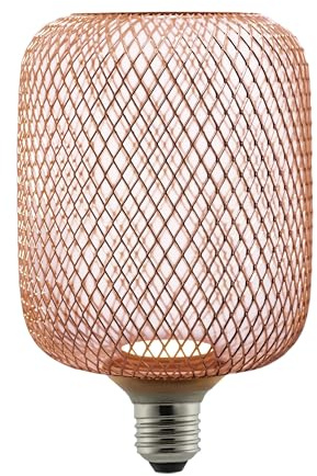 Suprema Dekorative LED-Glühbirne mit Spot-Diffusor und Metallkäfig, E27, Lichtstrom 110 lm, 220–240 V, warmes Licht 1800 K, 3,5 W, 100 x 162 mm, dimmbar (kupfer)