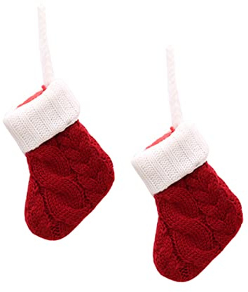 OKUMEYR 4pcs Xmas Christmas Cutlery Socks Tableware Holders Polyester Red