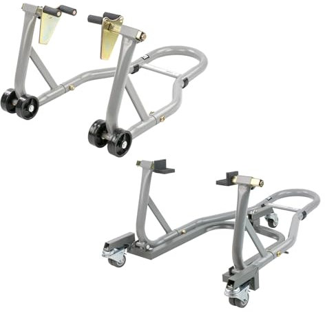 KCT Heavy Duty Front Paddock & Rear Stands with Dolly kit for Motorbike Maintenance