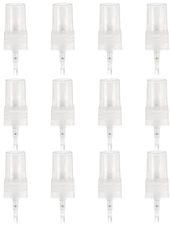 sourcing map 12 piezas de rociador transparente, pulverizador de niebla fina 18/410, reutilizable, repuesto para botella de spray de plástico a rayas para perfume cosmético y botella de spray corporal