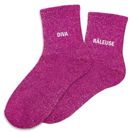STC Chaussettes Pailletées Duo Diva Rôleuse - Unisex - Adultes - Soirées Spéciales - Multicolore - M