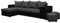 NAWSTOL - Ecksofa Couch Tymon mit Schlaffunktion und Bettkasten - Schlafsofa Couchgarnitur Eckcouch Ecke Bettcouch- Universal (Grau+Schwarz)