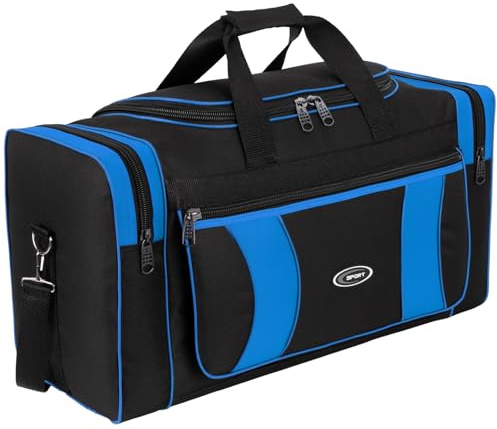 Sporttasche, Reisetasche und Fitnesstasche für Damen und Herren- Tainingstasche, Gym Bag (Blau, L 90 x B 31 x H 37 cm (ca.100 L))