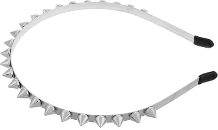 FRCOLOR Nietenstirnband aus Legierung mit Spitzen Metallnieten Punk und Gothic Stil Komfortabler Sitz für Frauen als Konzertstirnband und Festtags Kopfschmuck