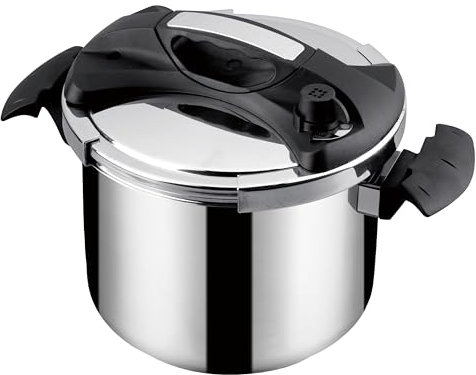 Autocuiseur en acier inoxydable, 8 litres, 24 cm de diamètre, compatible induction, poignées en plastique
