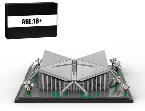 XKlemBauklode Haus Modular Klemmbausteine Magdeburg Hyparschale Straße Modell, 1139 Teile Groß Architecture Baukasten, Turm WeltberüHmtes Gebäude Set für Erwachsene