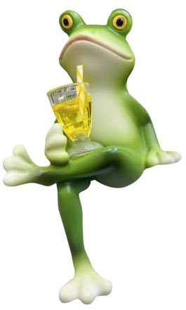 MiOYOOW Drinking Frog Flower Pot Statue, 1/3PCS Slightly Drunk Frogs Funny Animal Resin Figurine for Garden Fish Tank Decoration