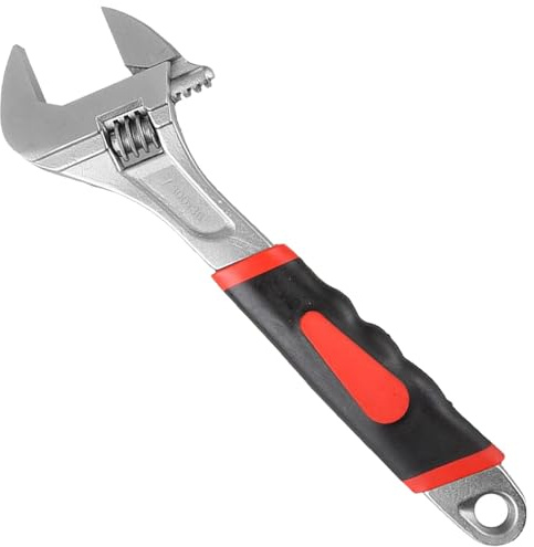 TEYIAN 12-inch Adjustable Spanner Adjustable Wrench Set Multifunctional Carbon Steel Shifter Spanner Wide Opening Jaws Wrench Soft Grip Handles Hand Tools Plumbers Tools