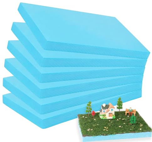 MOFXWHE 6 Stück Schaumplatte Hartschaum, 40 x 30 x 2 cm Schaumplatte Bastelplatte, DIY Modellbau Styroporplatten,Craft Foam Boards Styropor Platte zum Basteln für Landschafts Modellierung,DIY Handwerk