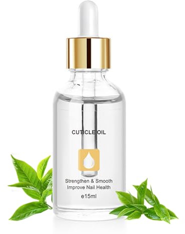 Nail Cuticle Oil with Organic Jojoba & Vitamin E/B - Jojoba Nail Cuticle Oil - Moisturizes Dry Rough Cuticles - Prevents Hangnails & Chapped Skin, Fast Absorbing Dropper