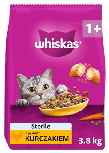 WHISKAS Sterile 3,8 kg Trockenfutter mit Huhn für ausgewachsene Katzen nach der Sterilisation