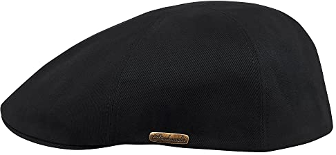 Sterkowski Modell Rusty | 100% Gekämmte Baumwolle Schiebermütze für Herren und Damen | Flatcap Sommer Schirmmütze Kappe Newsboy Cap Hüteüte Leicht Luftig Cabrio Gatsby Golf Vintage Schwarz 56