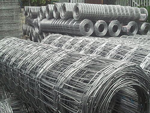 Wildzaun Forstzaun 160/20/15 – 50m Rolle Weidezaun Hochfest & Dickverzinkt, Drahtzaun 2,0/1,6mm, Knotengeflecht Wildschutzzaun für Garten & Forst, Masche unten verengt