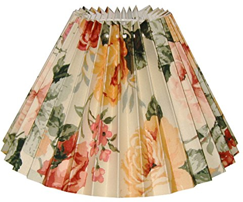 Plissee Tisch-Lampenschirm rund, ROSEGARDEN, transluzenter Lumière-Karton Du=25/Do=9,5/schräge H=16cm, Befestigung E27 (E14 mit optional separat bestellbarem Reduzierring)