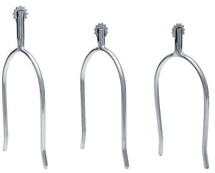 HH Stecksporen mit Rädchen, Edelstahl, 3 versch. Dornlängen (M-25 mm)
