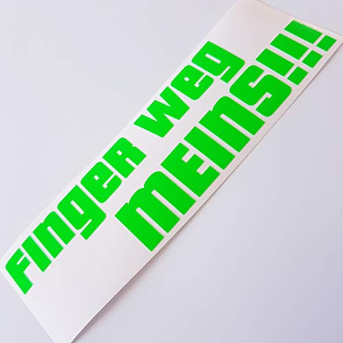 finger weg meins Neon grün 14,5x4cm Auto-Aufkleber Sticker selbst klebend Spruch lustig Schriftzug JDM Tuning Decal Tuningaufkleber 437