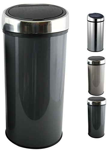 MSV Design Treteimer Abfalleimer Mülleimer mit Inneneimer geruchsdicht - 30 Liter - mit Touch Automatik und Inneneimer Anthrazit