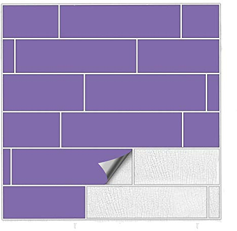 Kiwistar Fliesenaufkleber Lavendel Seidenmatt - 3 x 19,9 cm - 1 Stück - Klebefliesen Fliesenmuster Stickerfliesen Wandfliesen überkleben