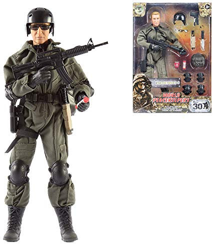 WORLD PEACEKEEPERS from Peterkin | 12 Parajumper Action Figure with Accessories | 1:6 Scale | Action Figures & Accessories | Ages 3+, Green