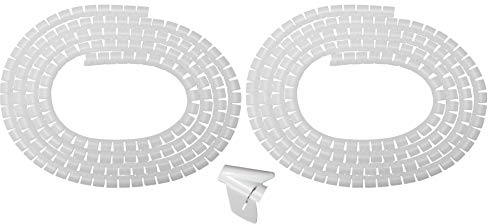 Kabelkanal 2 St. Jeder 3m Lang, Kabelschlauch, Kabel Organizer, kabelmanagement, Kabelspirale, Flexibler, Weiß, PVC Runde, Kann Af Jede Größe Zugeschnitten Werden