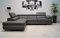 Quattro Meble Graues Echtleder Eckcouch LTN 275 x 225 Sofa Couch mit Schlaffunktion, Bettkasten und Kopfstützen Echt Leder Ecksofa (275 x 225 Ecke Links)