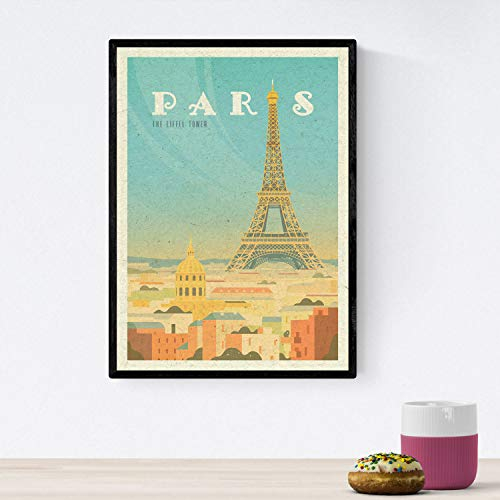 Nacnic 2. Paris Folie Vintage-Stil. Poster Stadtfarben. Ad Paris 2 Größe A3