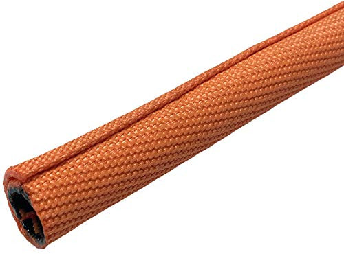 Electriduct 1/2 Double Layer Self Closing Braided Wrap Sleeve Cable Management - 10 Feet - Orange