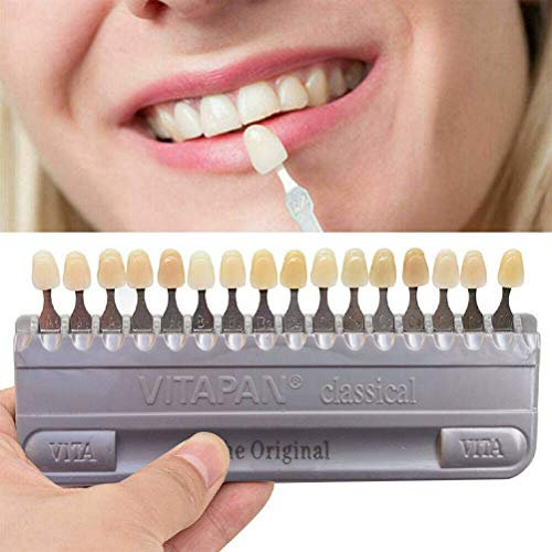 16 Color Dental Tooth Shade Guide, 3D Professional Teeth Whitening Materials Tracking Chart Oral Care Dentist Tools
