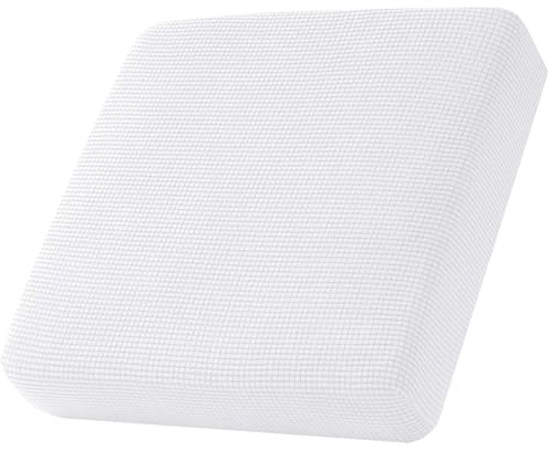 Sofa Sitzkissenbezug, Sofa Sitzkissenbezug Stretch, Elastischer Kissenbezüge, Husse Überzug Bezug Für Sofa Sitzkissen, rutschfest Stoff Tartan (Weiß,1-Sitzer)