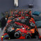 AYMAING Bettwäsche 135x200 cm Traktor-Trecker-Motiv Junge Kinder-Bettwäsche-Set Traktoren-Motiv - Fotodruck Rot