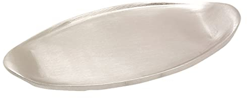 NKlaus Plato de Vela Ovalado 18cm Largo latón níquel Mate decoración de Mesa 10592