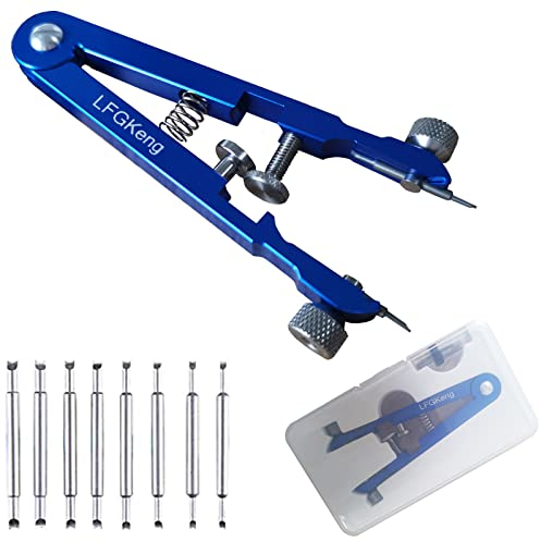 LFGKeng Federstegzange, Werkzeugset, Federstegpinzette, Uhrenarmbandzange mit robusten 8 Stahllegierungsstiften, Ersatzwerkzeug für Uhrenarmbänder, Reparatur-Set (blau)
