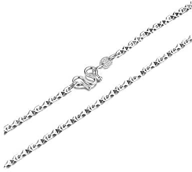 Homxi Chunky Chain Necklace Goth,Mens Chain Necklaces 1.4mm Necklace Chain for Women 18 inch Chain Chain Necklace Sterling Silver Silver Necklace Chain