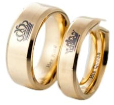 Aotiwe Ring Schmuck Männer, Eheringe Nordisch Krone Gold Edelstahl Größe 52 (16.6) Witzige Geschenke für Männer