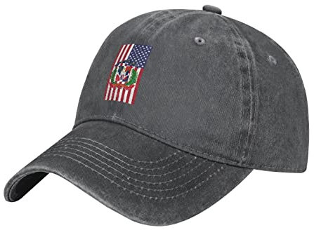 Lawenp Gorra de béisbol Con Escudo de Armas Vintage de la República Dominicana, Gorra de béisbol Con Bandera de EE. UU., sombreros de béisbol ajustables Unisex, Sombrero de papá